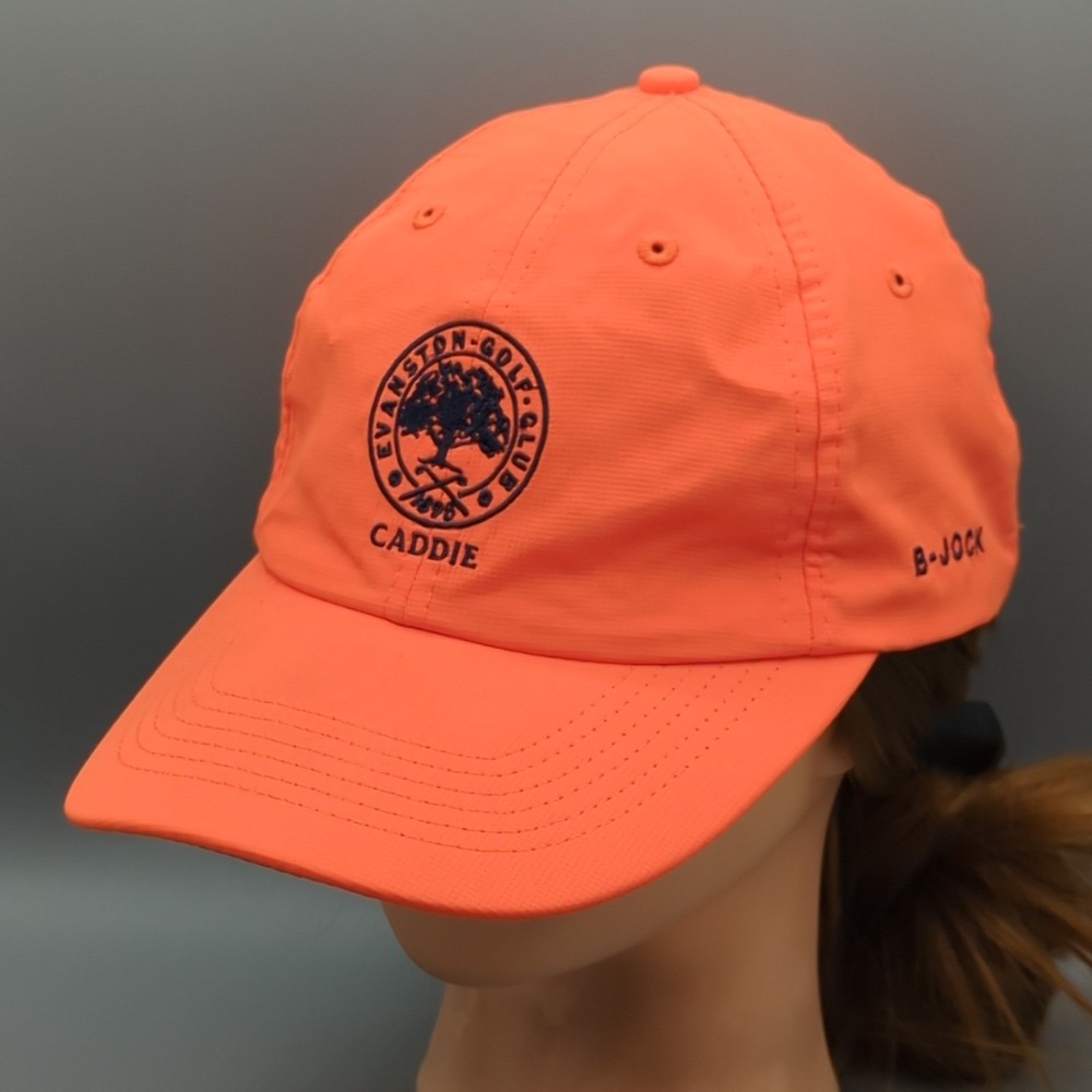 Evanston Golf Club Caddie B-Jock Imperial Hat Cap Orange OSFA Strapback